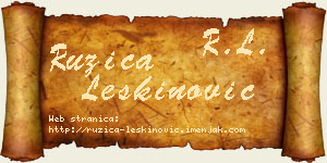 Ružica Leškinović vizit kartica